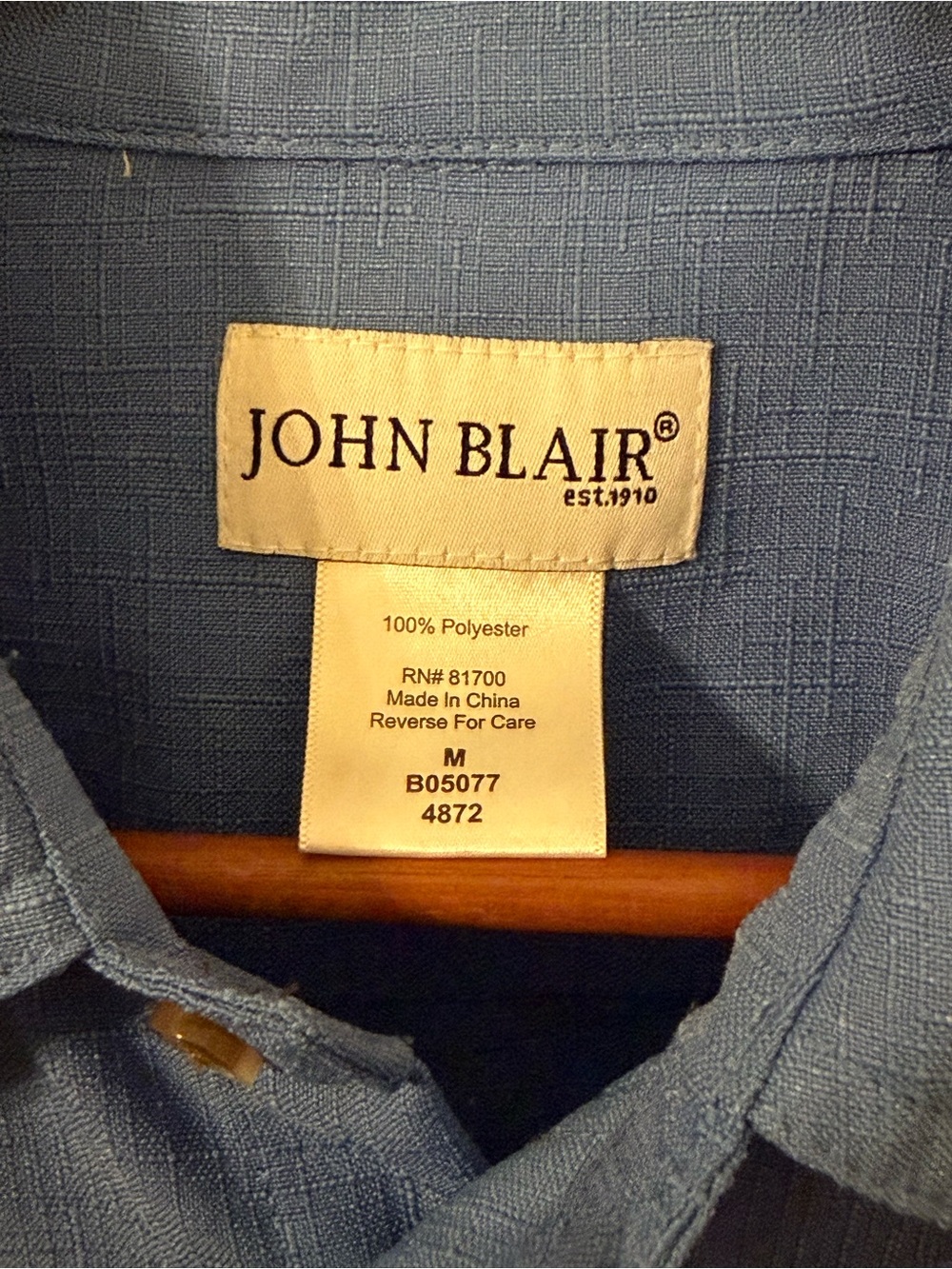 Vintage John Blair Blue Utility Button Up Shirt Medium Workwear - Picture 3 of 6
